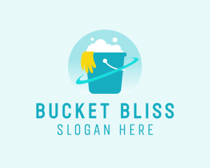 Cleaning Bucket Glove logo design