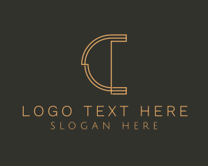 Golden Letter C  logo design