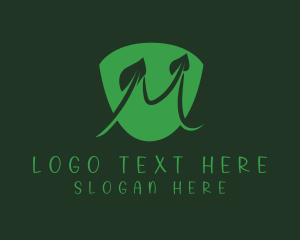 Shield Leaf Letter M Logo