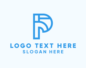 Modern Geometric Letter P logo design