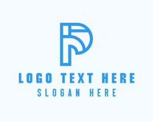 Modern Geometric Letter P logo