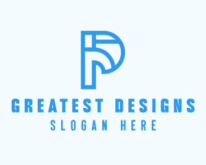 Modern Geometric Letter P logo design