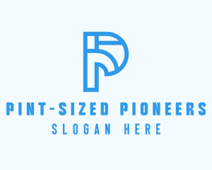 Modern Geometric Letter P logo design