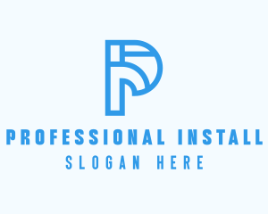 Modern Geometric Letter P logo design