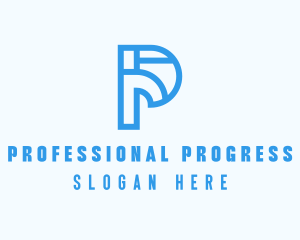 Modern Geometric Letter P logo design