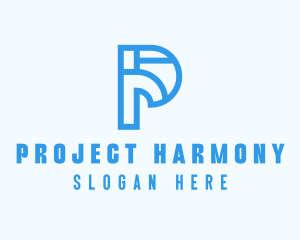 Modern Geometric Letter P logo