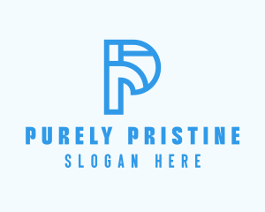 Modern Geometric Letter P logo design