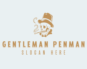 Skull Gentleman Smoker logo design