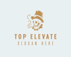 Skull Gentleman Smoker logo design