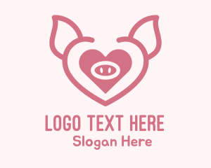 Heart Pig Face Logo