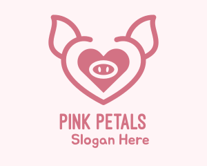 Heart Pig Face logo design