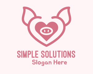 Heart Pig Face logo design