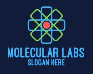 Geometric Nucleus Atom logo