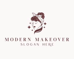 Retro Woman Hairstyle Salon logo