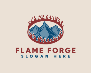 Burning Glacier Mountain logo design