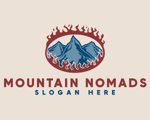 Burning Glacier Mountain logo design