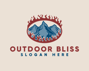 Burning Glacier Mountain logo design