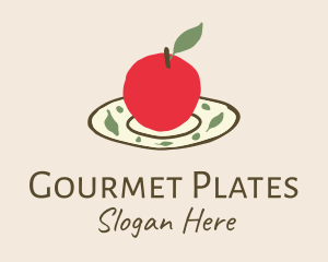 Organic Apple Plate logo design