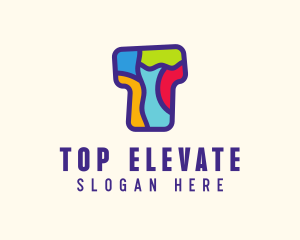 Colorful Mosaic Letter T logo design