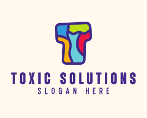 Colorful Mosaic Letter T logo design