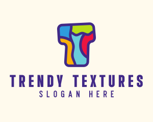 Colorful Mosaic Letter T logo design