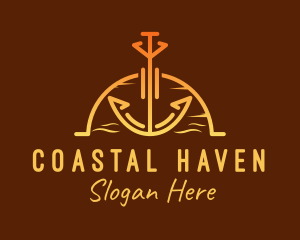 Sunset Sea Anchor logo design