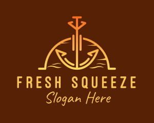 Sunset Sea Anchor logo design