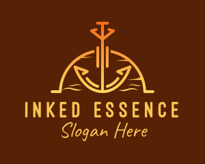 Sunset Sea Anchor logo design