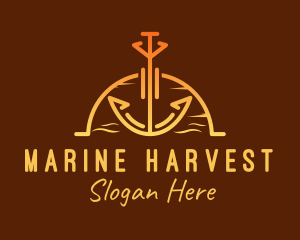 Sunset Sea Anchor logo design