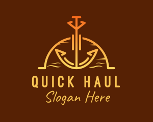 Sunset Sea Anchor logo design