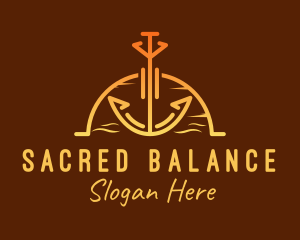 Sunset Sea Anchor logo design