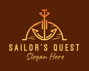 Sunset Sea Anchor logo design