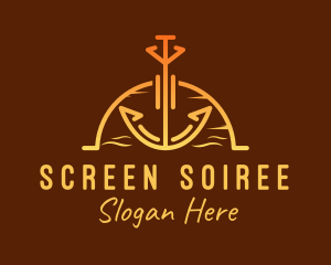 Sunset Sea Anchor logo design