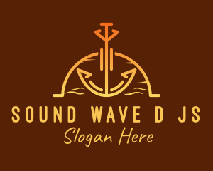 Sunset Sea Anchor logo design