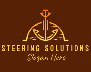 Sunset Sea Anchor logo design