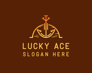 Sunset Sea Anchor logo design