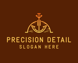 Sunset Sea Anchor logo design