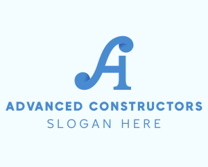 Blue Letter A logo design