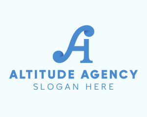 Blue Letter A logo