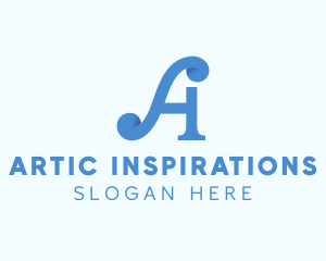 Blue Letter A logo design