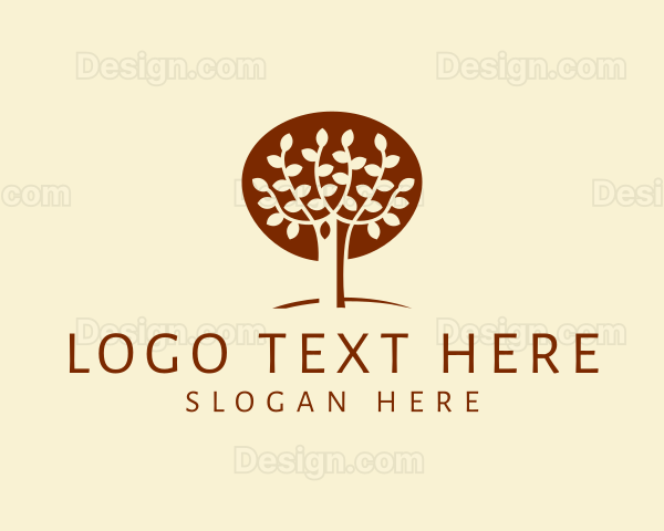 Brown Autumn Tree Logo