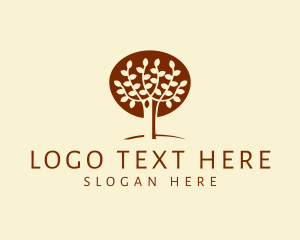 Brown Autumn Tree  logo