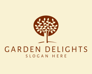 Brown Autumn Tree  logo design