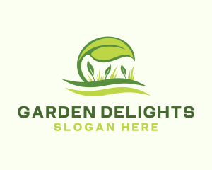 Leaf Grass Landscaping logo design