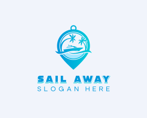 Beach Boat Island logo design