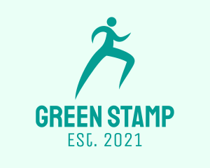 Green Human Runner logo design