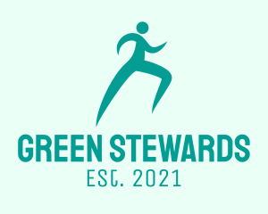 Green Human Runner logo design