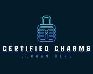 Cyber Protective Padlock logo design