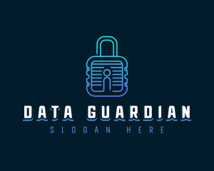 Cyber Protective Padlock logo design