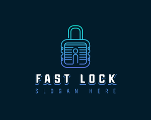 Cyber Protective Padlock logo design